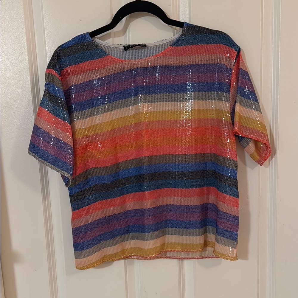 SHEIN Multicolor Sequin Top